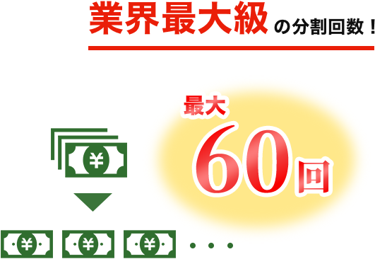 業界最大級の分割回数！
